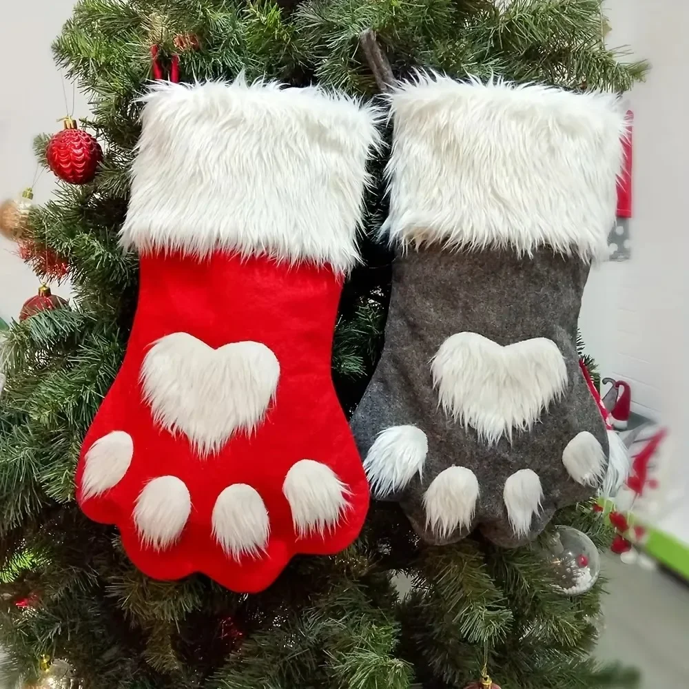 Christmas Stockings Paw Print  - огляд і ціна Christmas Stocking Hanging