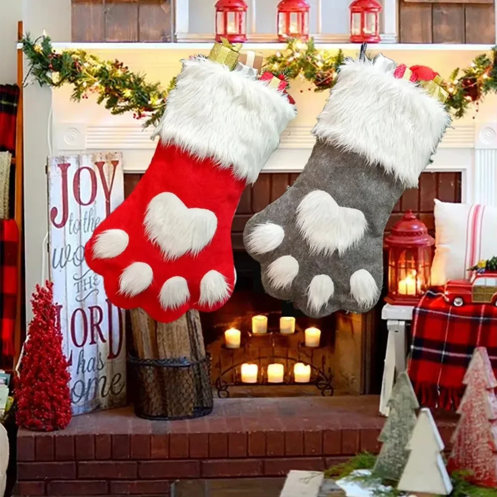 Christmas Stockings Paw Print  - огляд і ціна Christmas Stocking Hanging