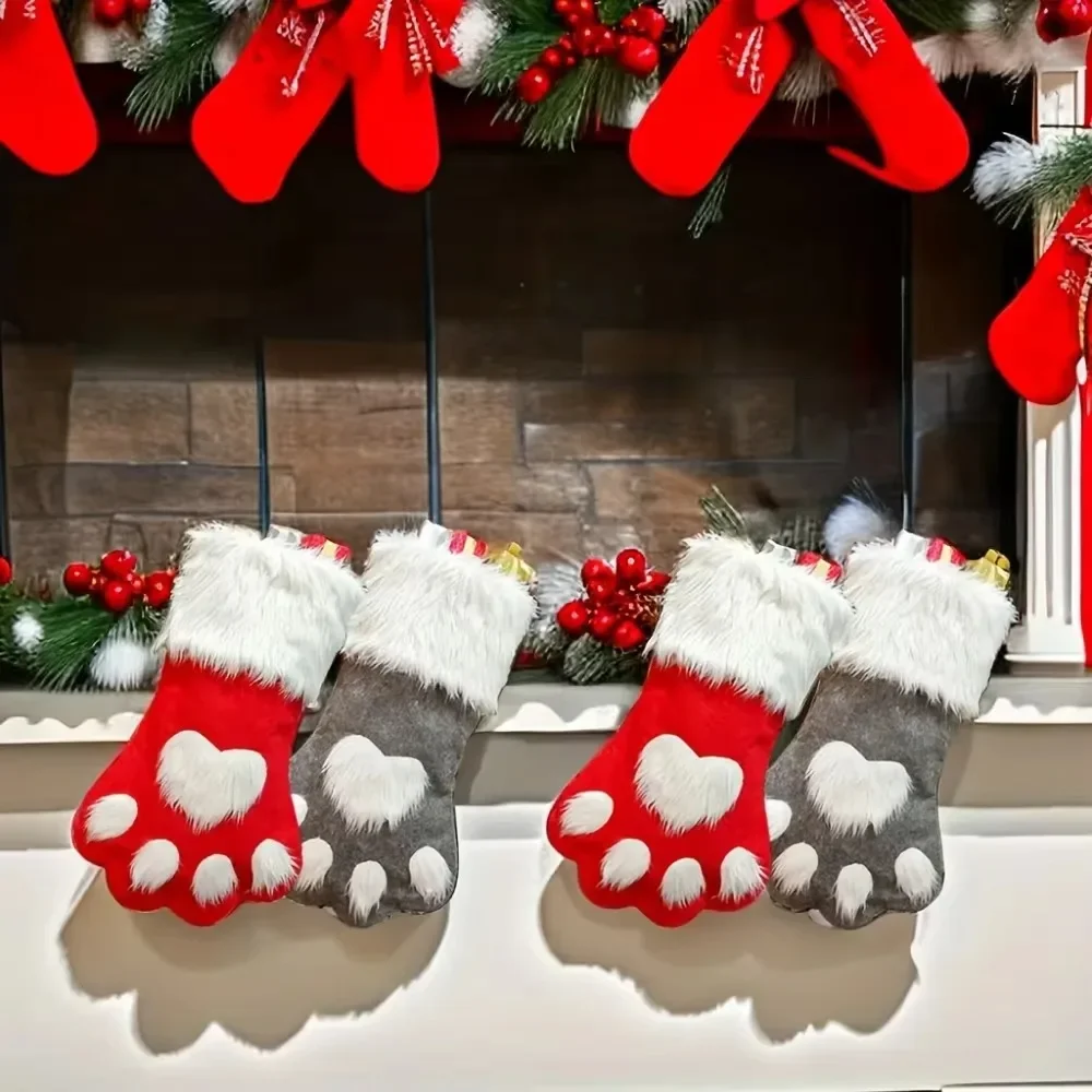 Christmas Stockings Paw Print  - огляд і ціна Christmas Stocking Hanging