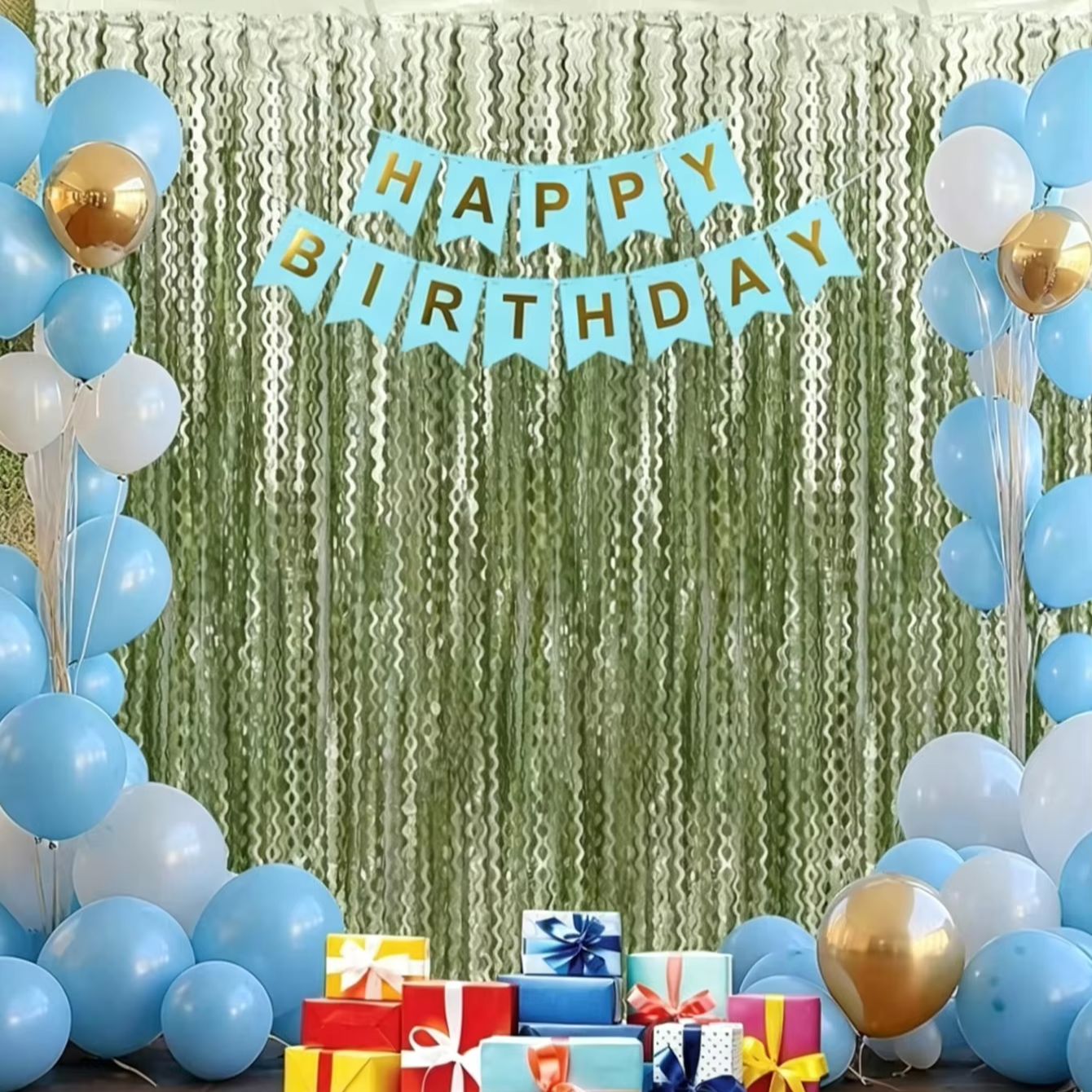 2PCS Sage Green Wavy Foil Frin - огляд і ціна Tinsel Garland Decoration