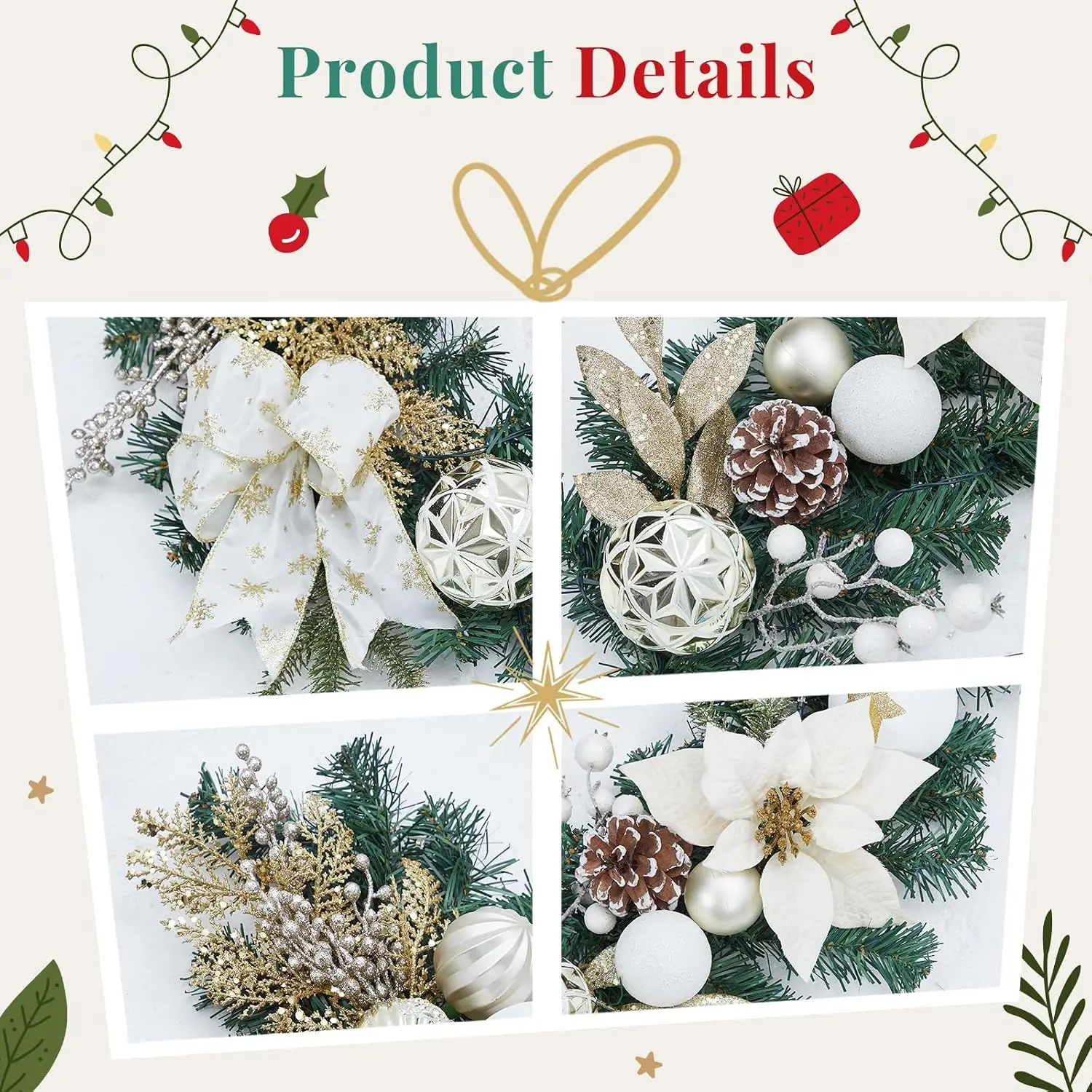 Garvee 6ft Pre-Lit Christmas G - огляд і ціна Led Fairy String Lights